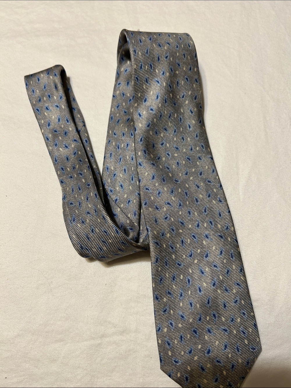 Joseph Abboud Gray Tie with Blue Dot Pattern